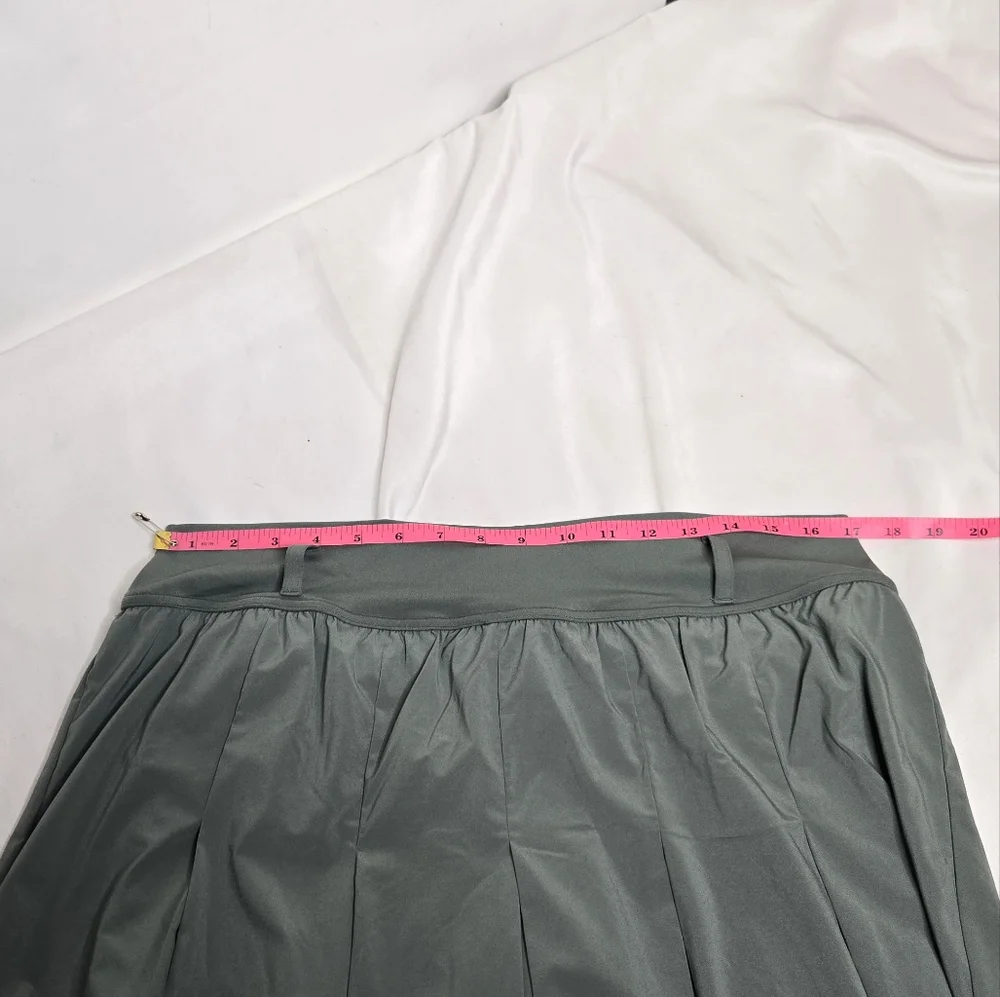 NEW Aerie olive green pleated belted academia tennis pickleball skort skirt‎ XL